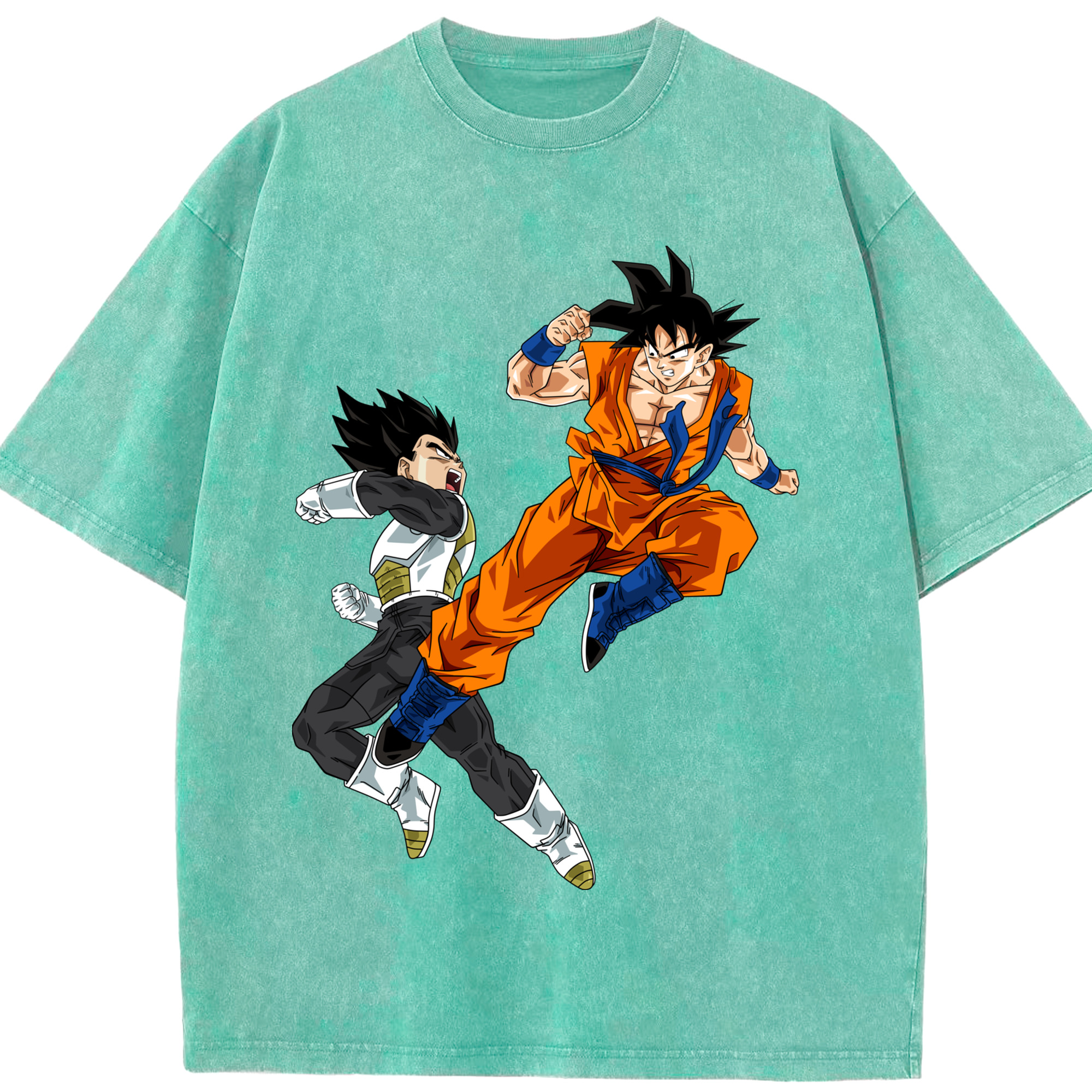 （画像用） ドラゴンボール 孫悟空（そん ごくう）Son Goku カカロット DRAGON BALL Kakarotto 綿100% ヴィンテージ風 半袖Tシャツ（フロントプリント）